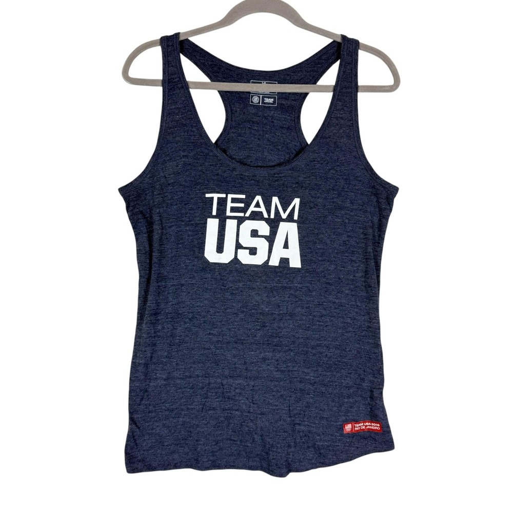 Team USA Shirt Womens Large Blue Olympic Games Team Apparel Rio 2016 Tank Top